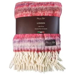 Plaid da divano coperta in Lana con frange 130x170 London peonia