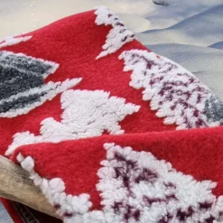 Plaid da divano in Lana Cotta Baita Innevata Casette rosso