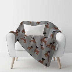 Plaid da divano in Lana Cotta 150 x 170 Cerbiatti fondo grigio