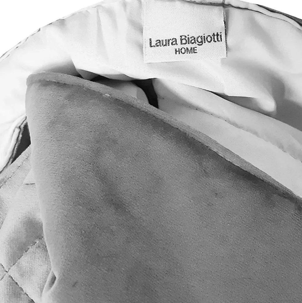Plaid da divano in velluto 130x170 LAURA BIAGIOTTI ALOE grigio
