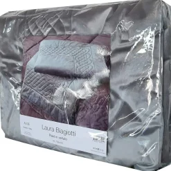 Plaid da divano in velluto 130x170 LAURA BIAGIOTTI ALOE grigio