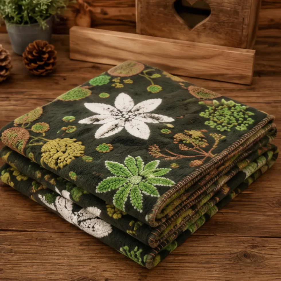 Plaid da divano 150x170 in morbida Lana Cotta Melograno verde