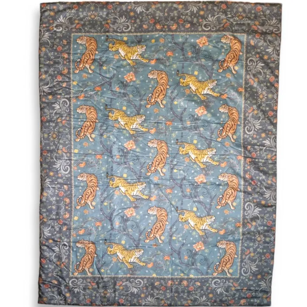 Plaid imbottito da divano in raso SOMMA LHASA 130x170 acqua