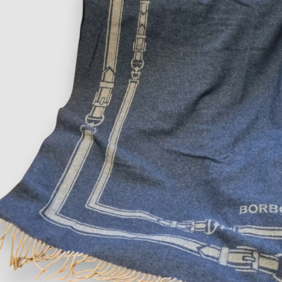Plaid in lana Borbonese 130x180 cm BELT jeans morbido e caldo