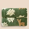 Plaid in Lana Cotta verde con Cervi Alpini - Soffice e Accogliente per Casa