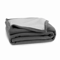 Plaid in micropile soffice coperta divano letto double-face grigio