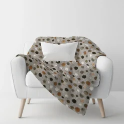 Plaid lana cotta 150x170 cm grigio con motivo a pois Bordo punto cavallo