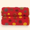 Plaid lana cotta 150x170 cm rosso con motivo a pois Bordo punto cavallo