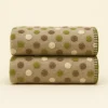 Plaid lana cotta 150x170 cm tortora con motivo a pois Bordo punto cavallo