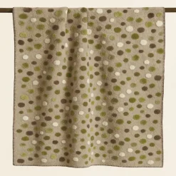 Plaid lana cotta 150x170 cm tortora con motivo a pois Bordo punto cavallo