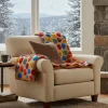 Plaid lana cotta 150x170 Margherite multicolori, Made in Italy