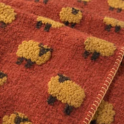 Plaid Lana Cotta 150x170 Rosso Mattone Pecore Made in Italy