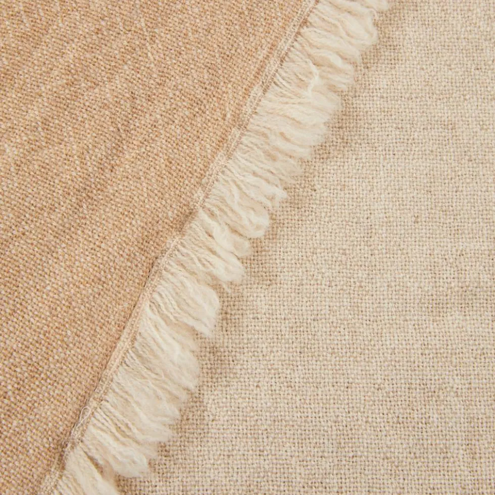 Plaid lana merino lavabile beige 130x180 Lanerossi elegante per divano