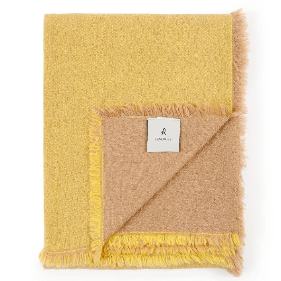 Plaid lana merino lavabile giallo 130x180 Lanerossi design per divano