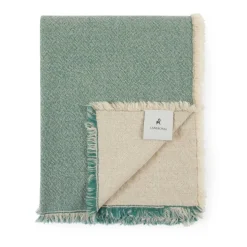 Plaid lana merino lavabile in lavatrice verde acqua 130x180 Lanerossi