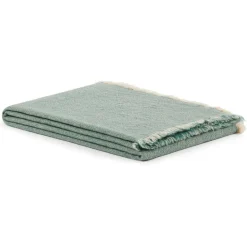Plaid lana merino lavabile in lavatrice verde acqua 130x180 Lanerossi