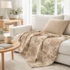 Plaid Lanerossi Ducale 130x180 Lana Merino Beige Floreale