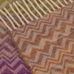 Plaid Missoni Home con frange 130x190 cm BASTIEN 100 zig-zag