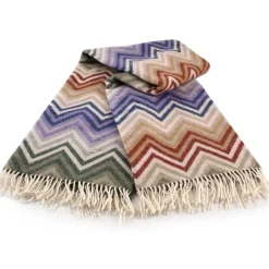 Plaid Missoni Home con frange 130x190 cm BILL 160 zig-zag