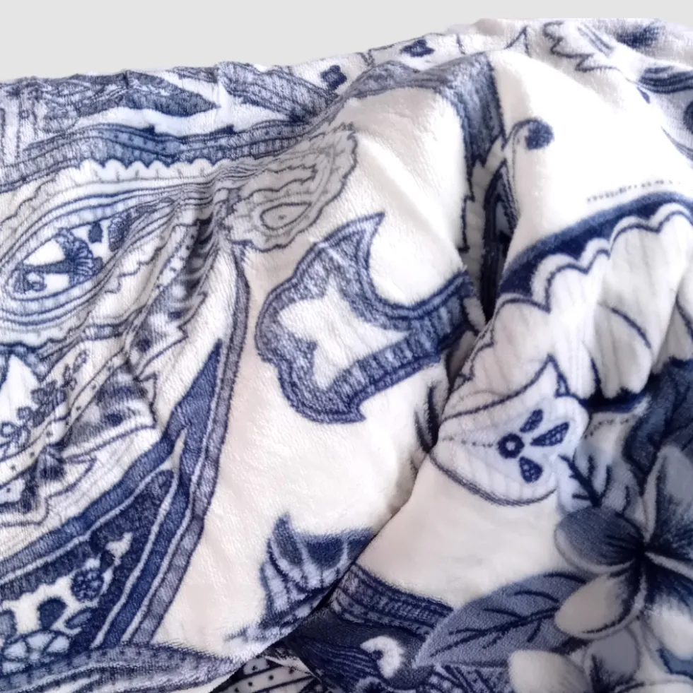 Plaid Sherpa coperta agnellata CASIA super Soft bluette
