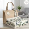 Plaid Sherpa ODIL soffice coperta Foliage 130x160 con borsa