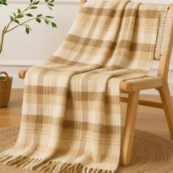Plaid SWEET Mohair effect soffice coperta panna 130x160 con borsa