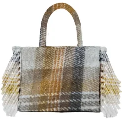 Plaid SWEET Mohair effect soffice coperta ocra 130x160 con borsa