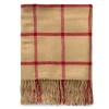 Plaid tartan con frange 130x160 Portland Cammello
