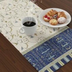 Runner Bassetti Oplontis blu Centrotavola rettangolare 50x150