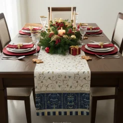 Runner Bassetti Oplontis blu Centrotavola rettangolare 50x150
