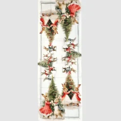 Runner da cucina in cotone 55x150 centro tavola Natalizio Party