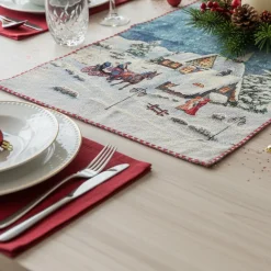 Runner da cucina Natalizio 47x140 Gobelin Notte tovaglia vis a vis