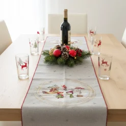 Runner da cucina Natalizio 47x140 Gobelin Fatato tovaglia vis a vis
