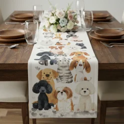 Runner da cucina tovaglia vis a vis in cotone 55x150 TAG HOUSE Amici