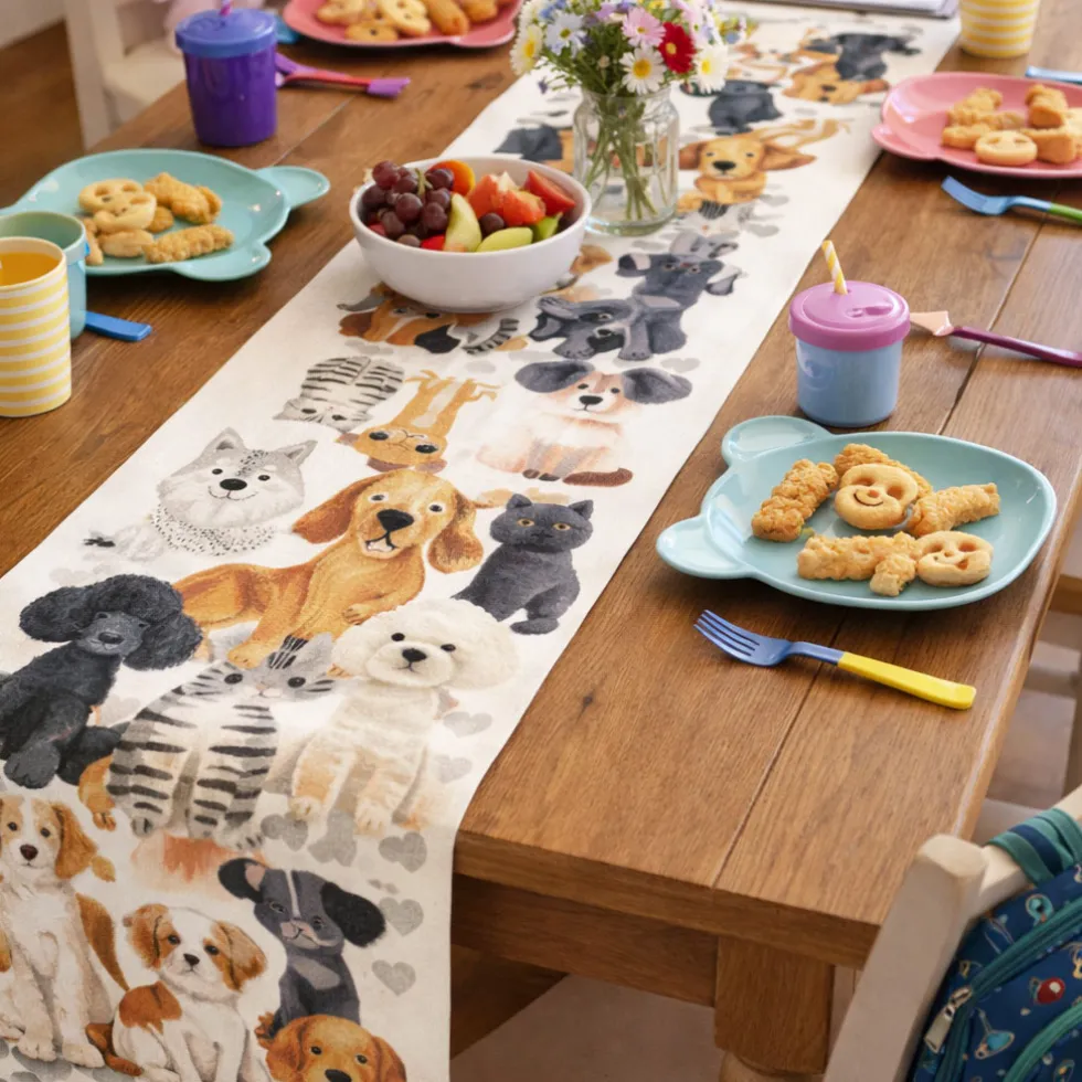 Runner da cucina tovaglia vis a vis in cotone 55x150 TAG HOUSE Amici