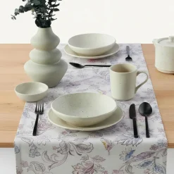 Runner da cucina 45x140 centro tavola Aurora floreale bluette