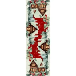 Runner da cucina 45x140 centro tavola Natalizio HOGAR rosso