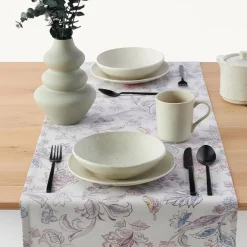 Runner da cucina 45x140 centro tavola Aurora floreale rosa