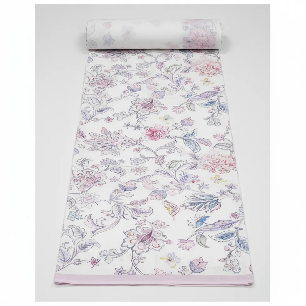 Runner da cucina 45x140 centro tavola Aurora floreale rosa