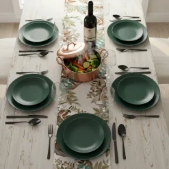Runner da cucina 45x140 centro tavola Serena foliage verde