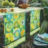 Runner in cotone KEN SCOTT Osiris in Fiore 50x150 cm verde lime