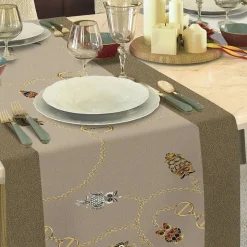 Runner in cotone 50x150 cm Borbonese Iconic Lucky da tavola