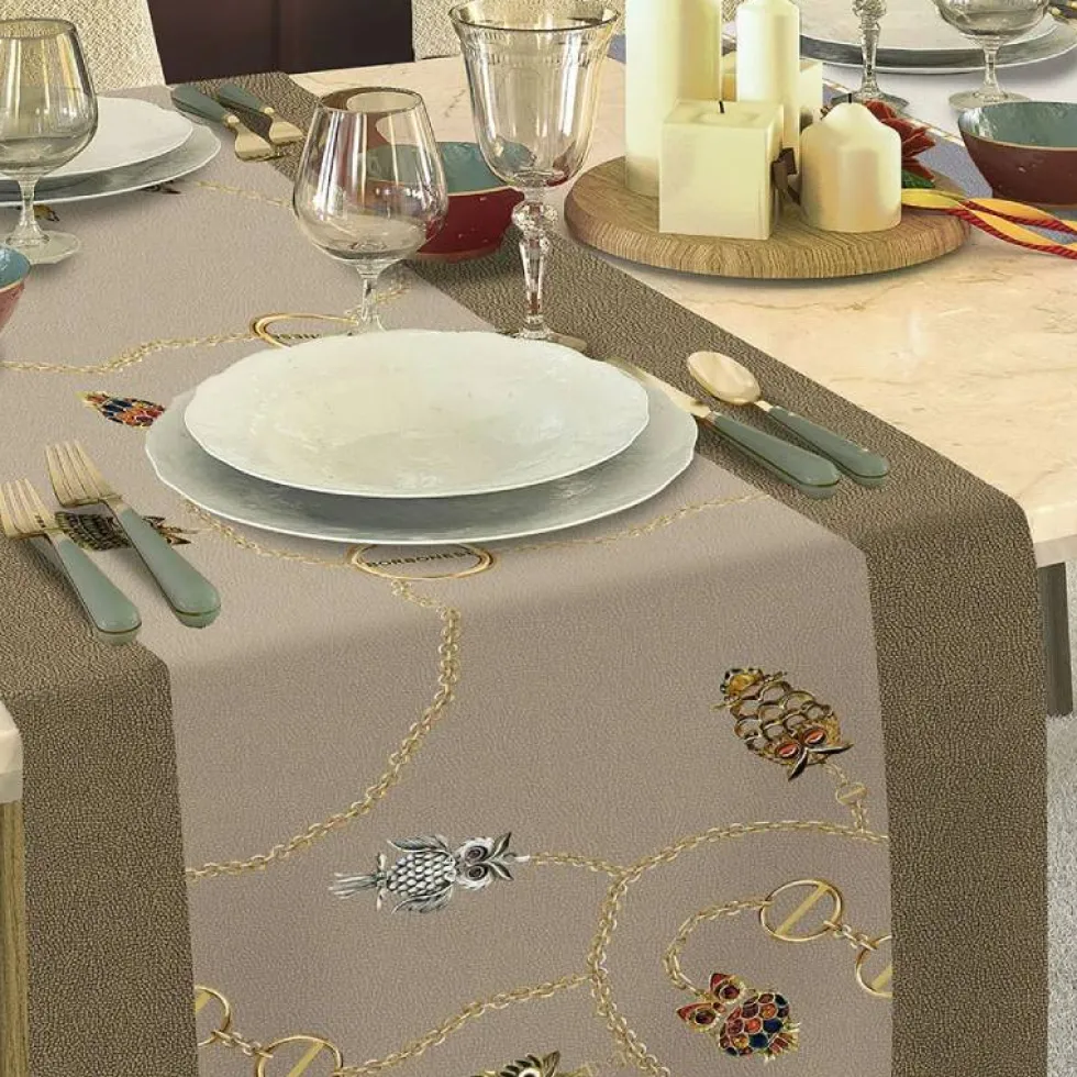Runner in cotone 50x150 cm Borbonese Iconic Lucky da tavola