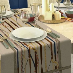 Runner in cotone 50x150 cm Borbonese Iconic Pegaso da tavola