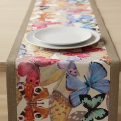 Runner in cotone 50x150 cm Borbonese Butterfly marrone
