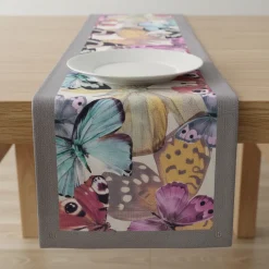Runner in cotone 50x150 cm Borbonese Butterfly grigio