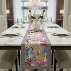 Runner in cotone 50x150 cm Borbonese Butterfly grigio