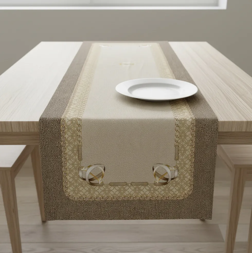 Runner in cotone 50x150 cm Borbonese Foulard marrone