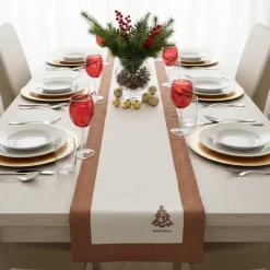 Runner Natalizio in cotone 50x150 cm Borbonese XMAS Abete