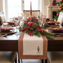 Runner Natalizio in cotone 50x150 cm Borbonese XMAS Schiaccianoci